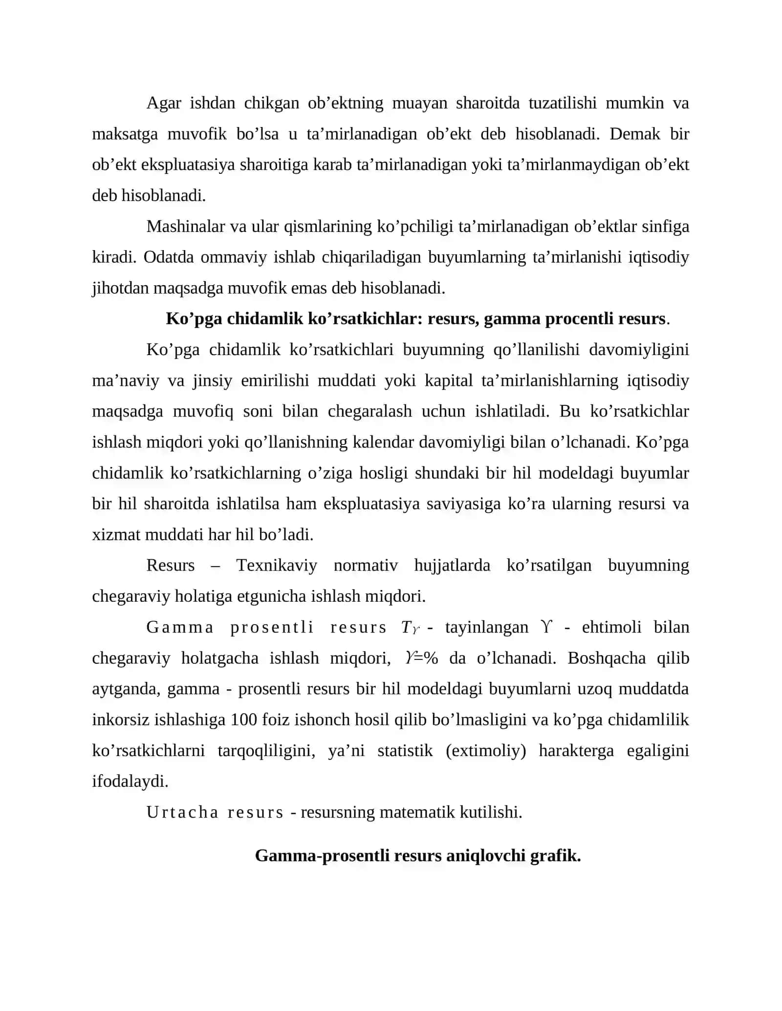 Ko’pga chidamlilik va ta’mirlashga yaroqlilik ko’rsatkichlari 2