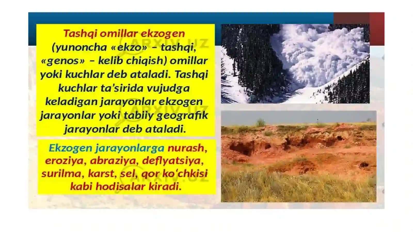 Mineral hosil qiluvchi ekzogen jarayonlar 2