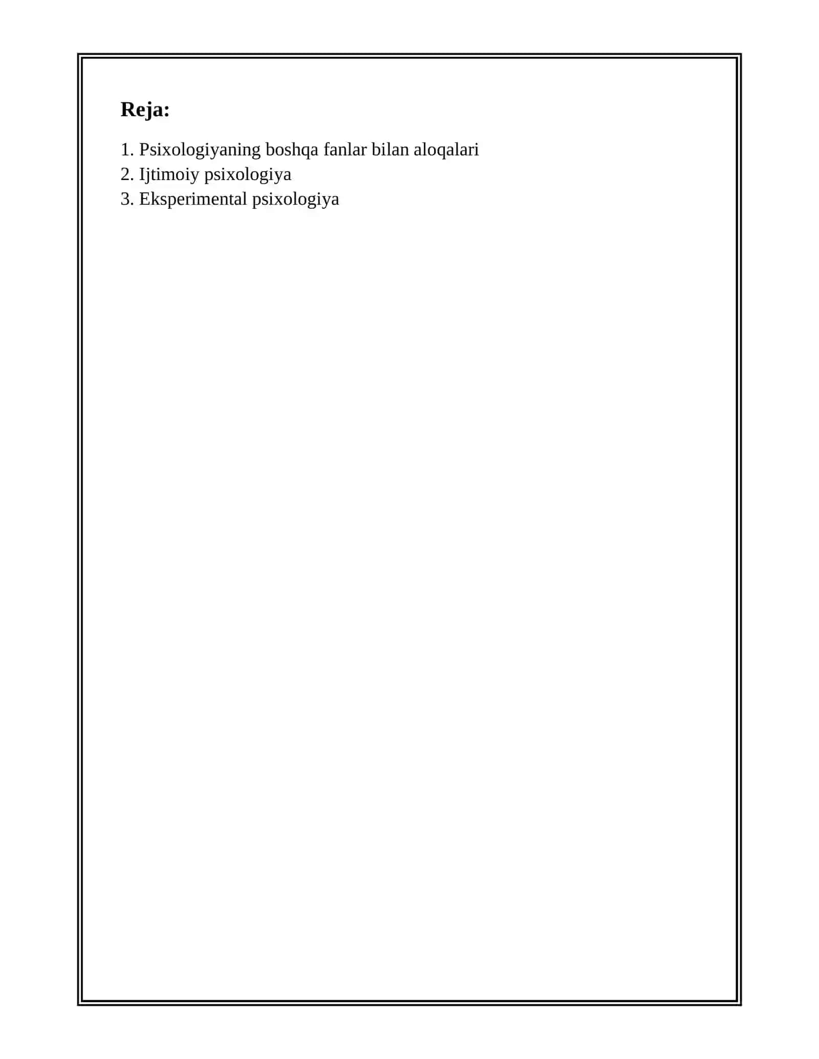 PSIXOLOGIYANING FANLAR TIZIMIDA TUTGAN BOʻRNI 2