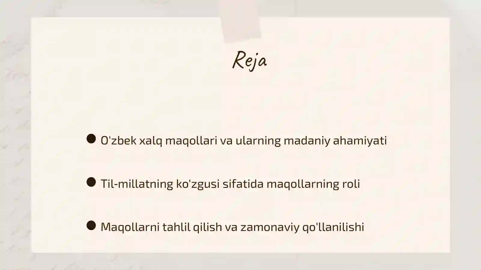 O'zbek xalq maqollari. Til-millatning ko'zgusi 2