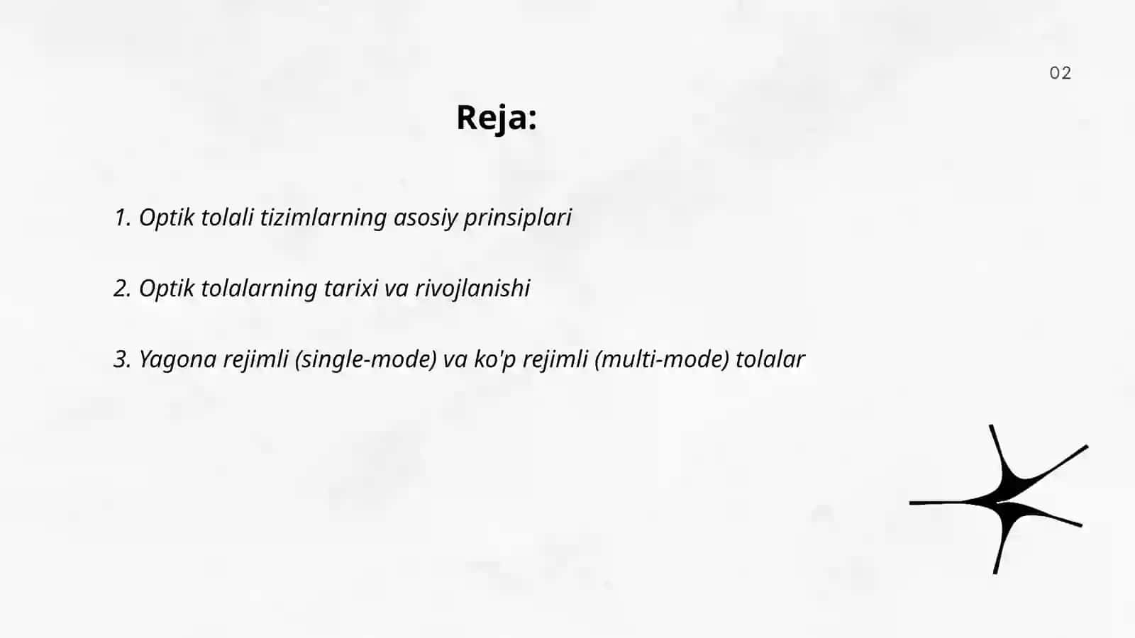 Optik tolali tizimlar 2