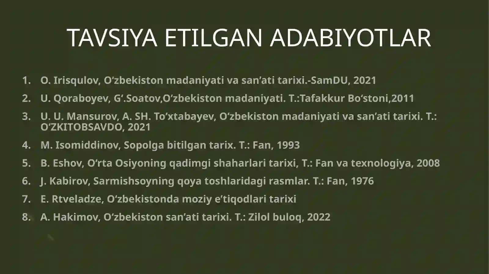 BRONZA VA ILK TEMIR DAVRI MADANIYATI    VA SAN’ATI 2