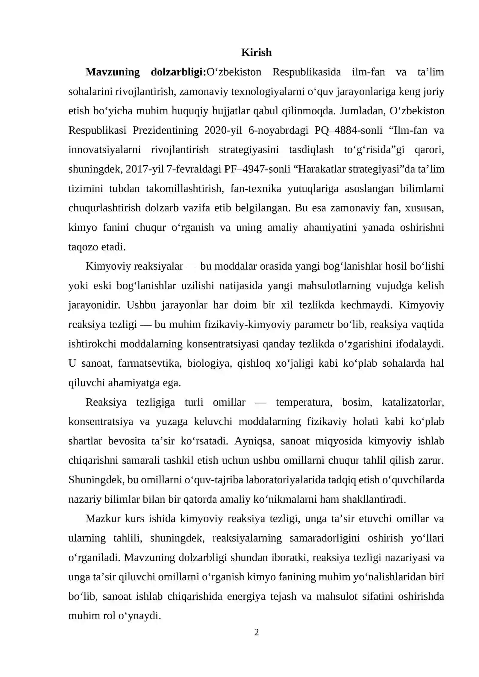 Kimyoviy reaksiya tezligi 2