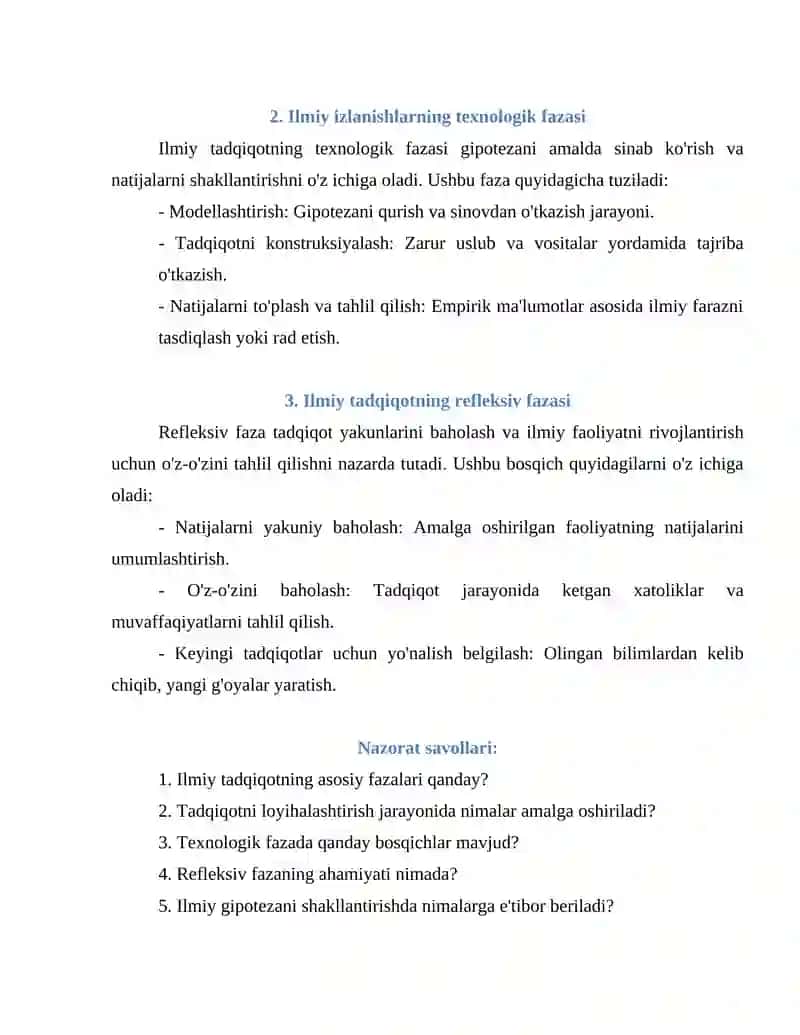 TADQIQOT OLIB BORISH JARAYONINI TASHKIL ETISH 2