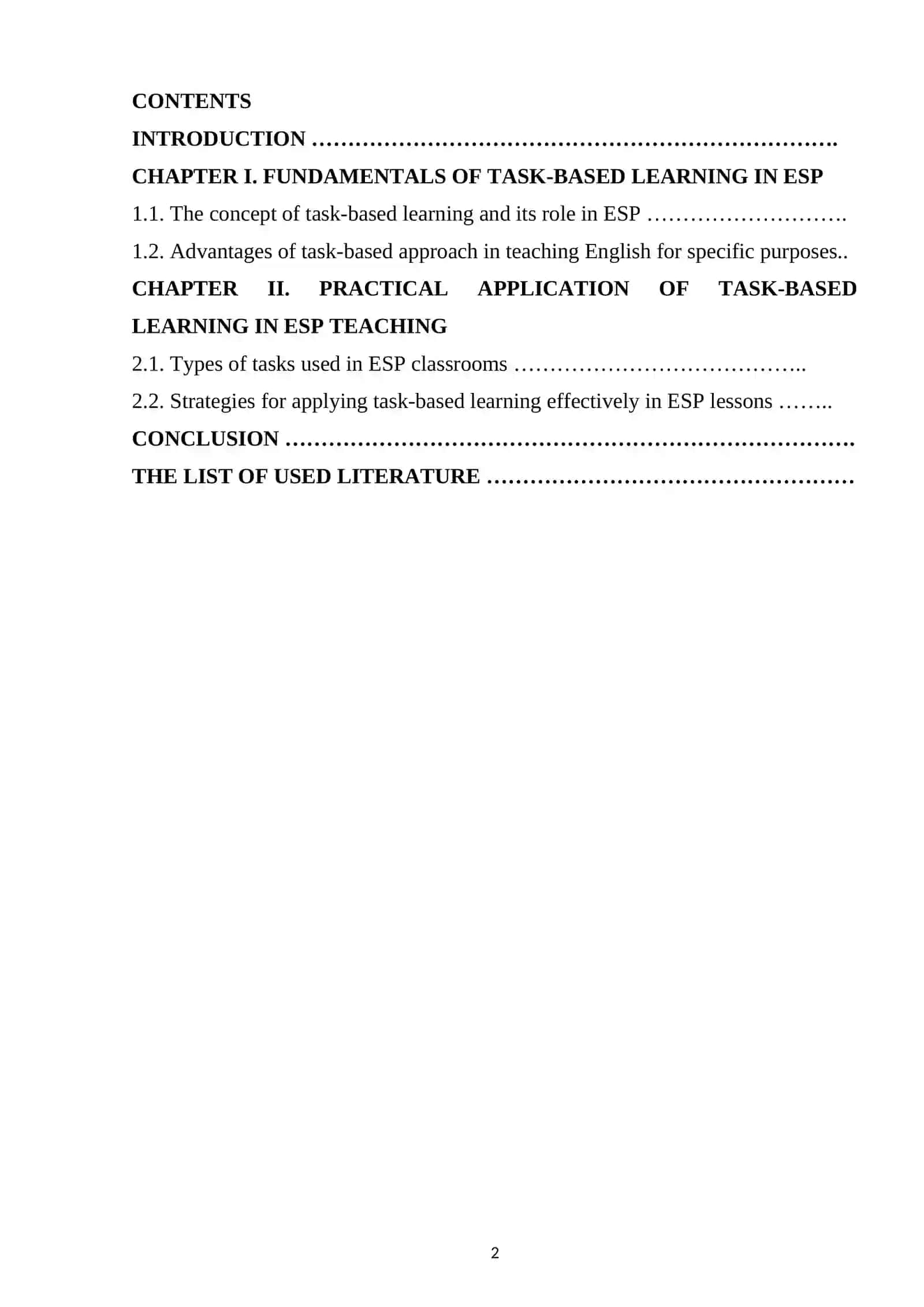 USING TASK-BASED LEARNING IN ESP CLASSROOMS 2