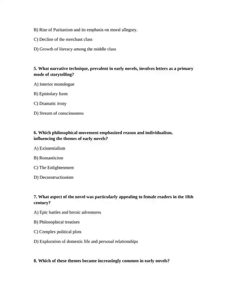 English literature of the 17th century: The Rise of the Novel 2