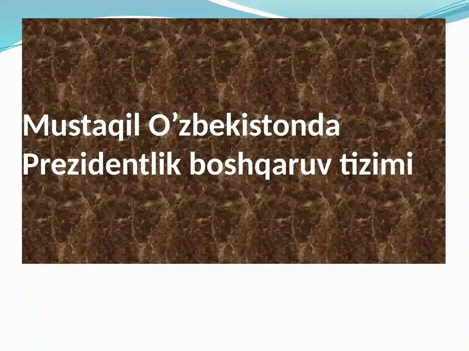 Prizidentlik boshqaruvi 2