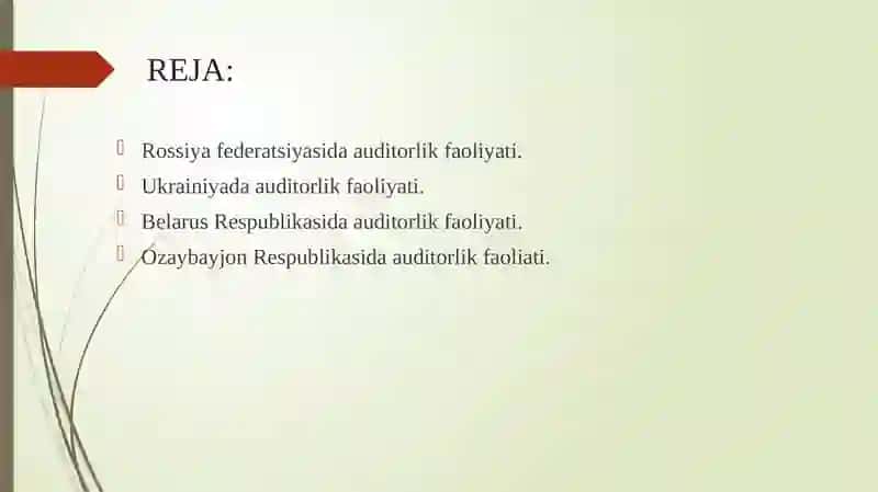 MDH davlatlarida auditorlik faoliyati 2