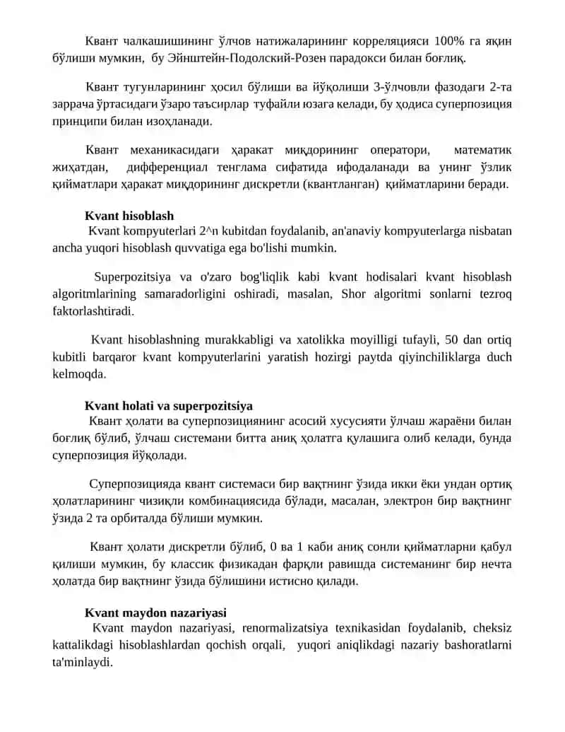 KVANT FIZIKASI ELEMENTLARI 2