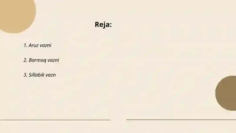 She'r vaznlari tasnifi 2