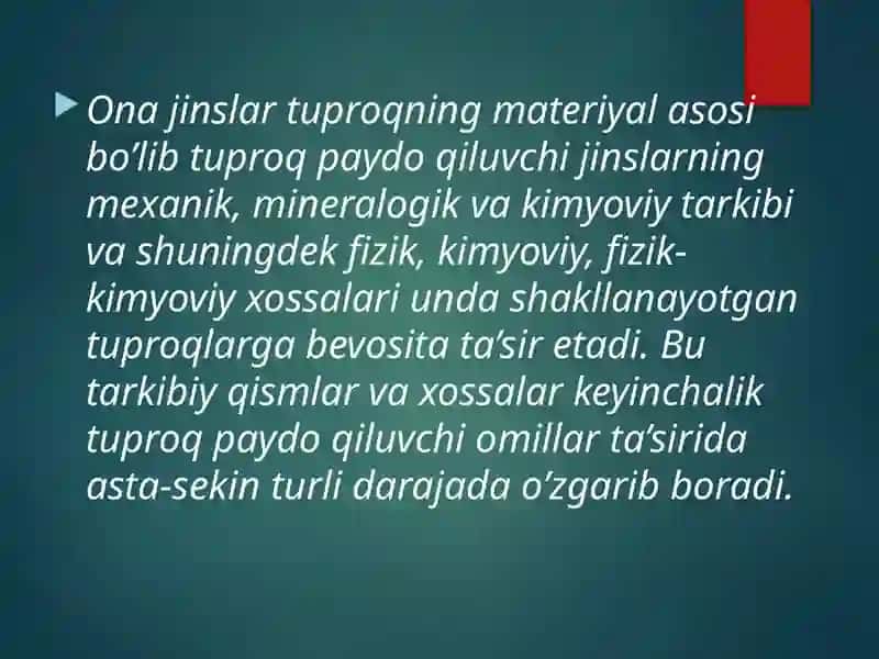 Tuproq ona jinsi vamexanik tarkibi 2