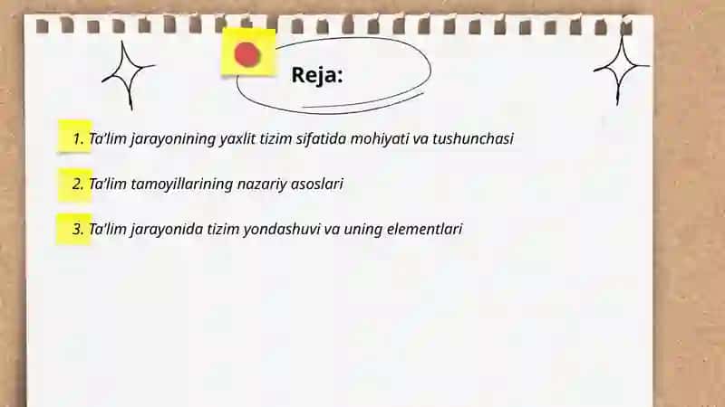 Taʼlim jarayoni yaxlit tizim sifatida 2