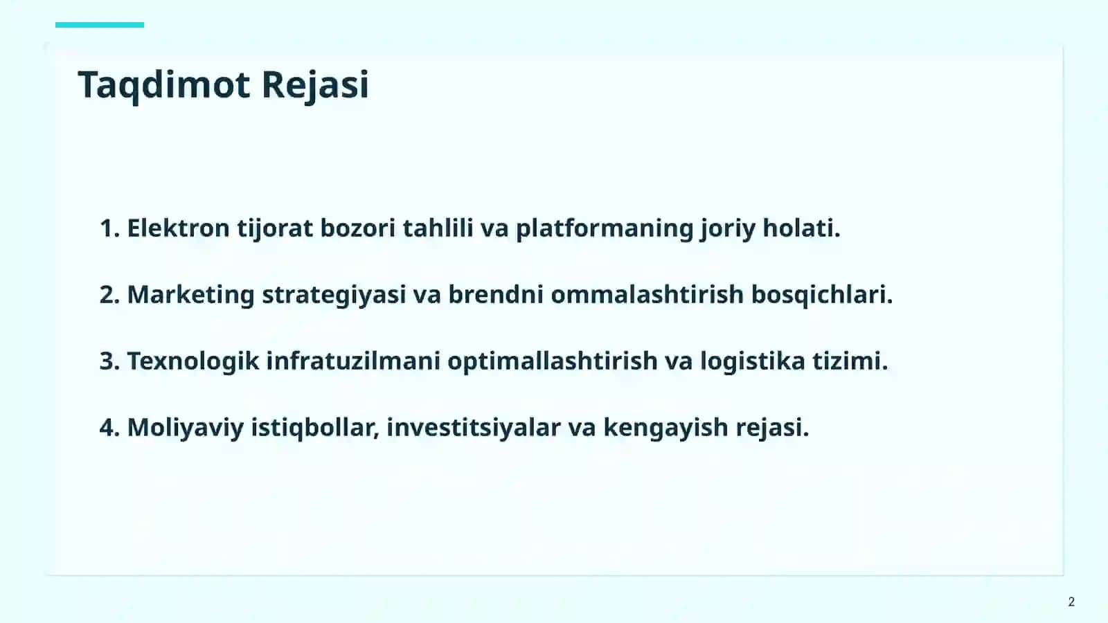 ONLAYN SAVDO PLATFORMASINI RIVOJLANTIRISH STRATEGIYASI 2