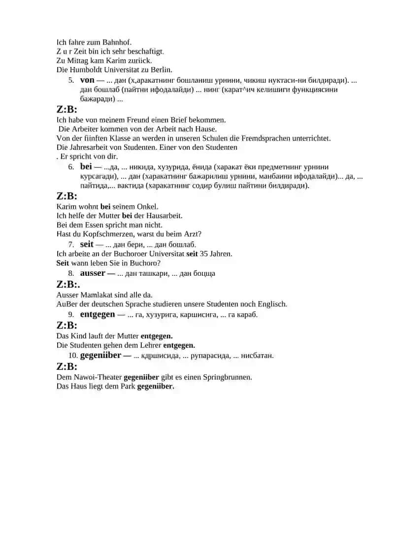 DIE PRAPOSITIONEN MIT DEM DATIV 2