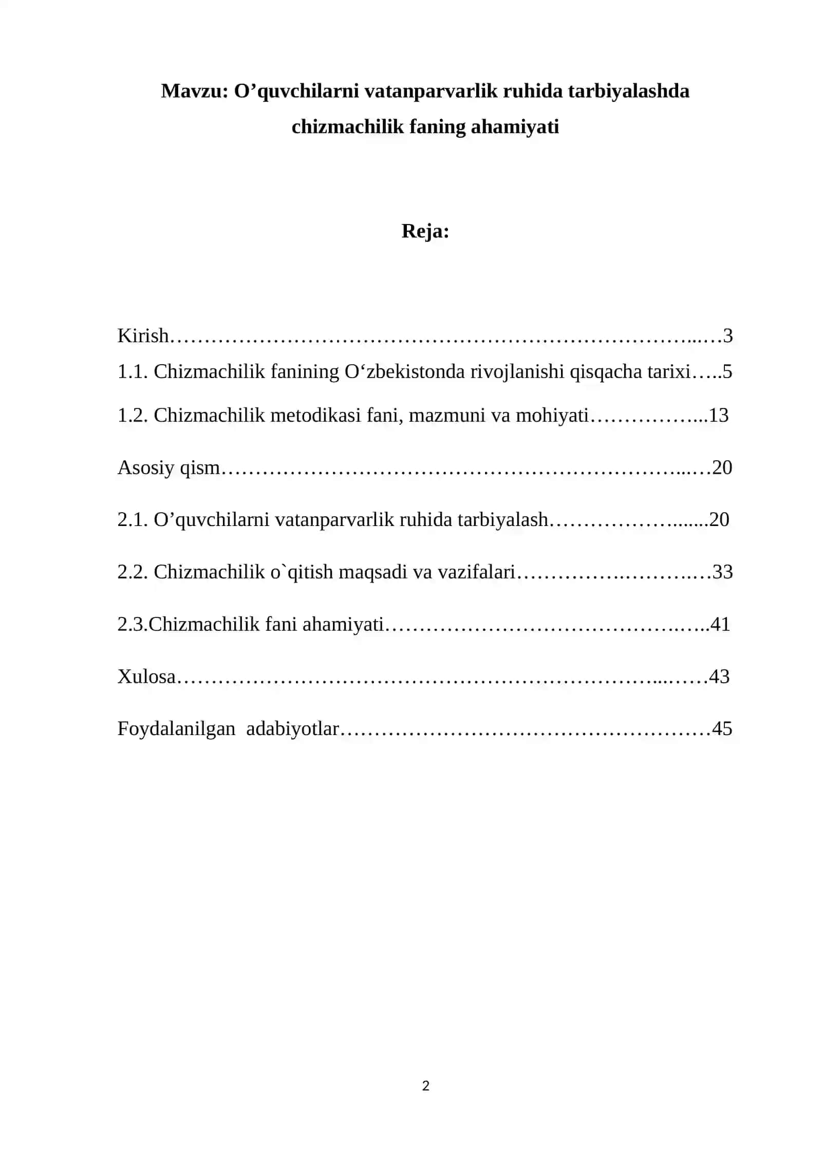 Chizmachilik fanining ahamiyati 2
