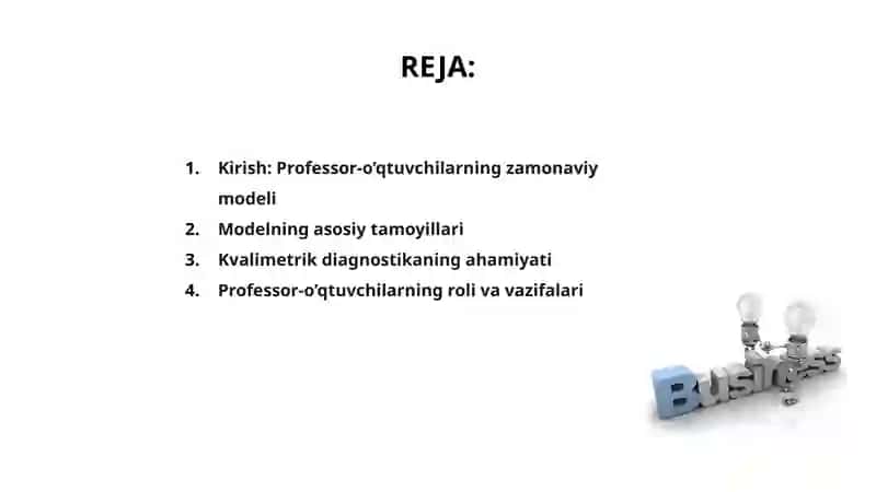 Professor-o’qtuvchilarning zamonaviy modeli va kvalimetrik diagnostikasi 2