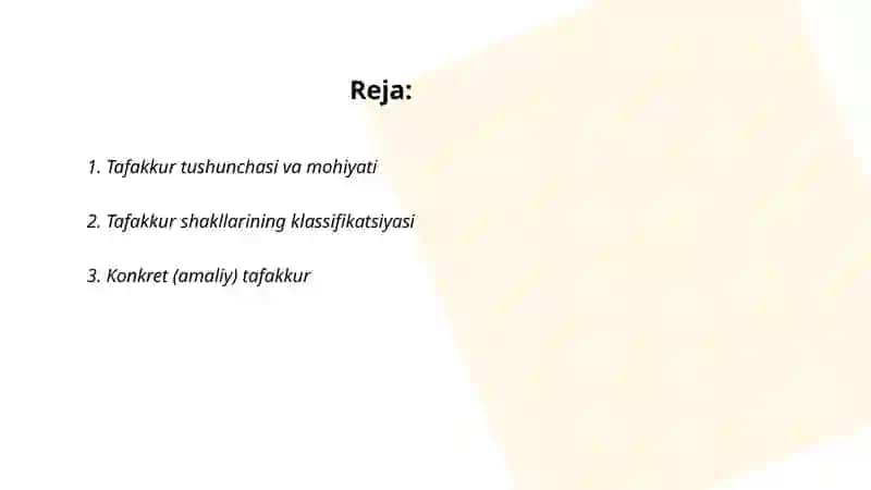 Tafakkur shakillari va tushunchasi 2