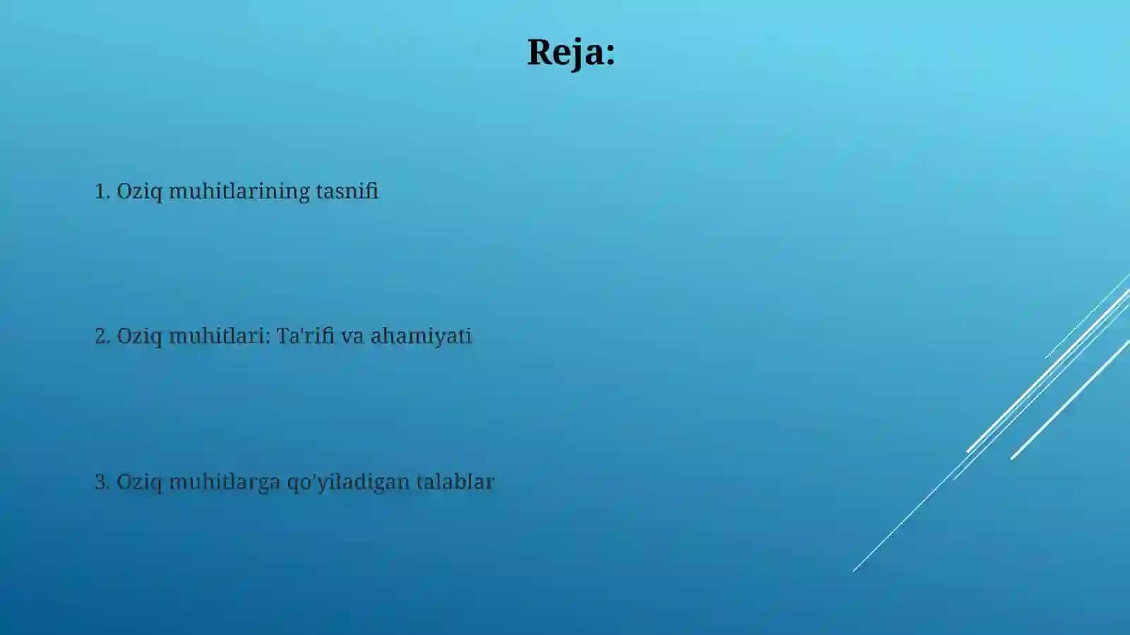 Oziq muhitlarining tasnifi 2