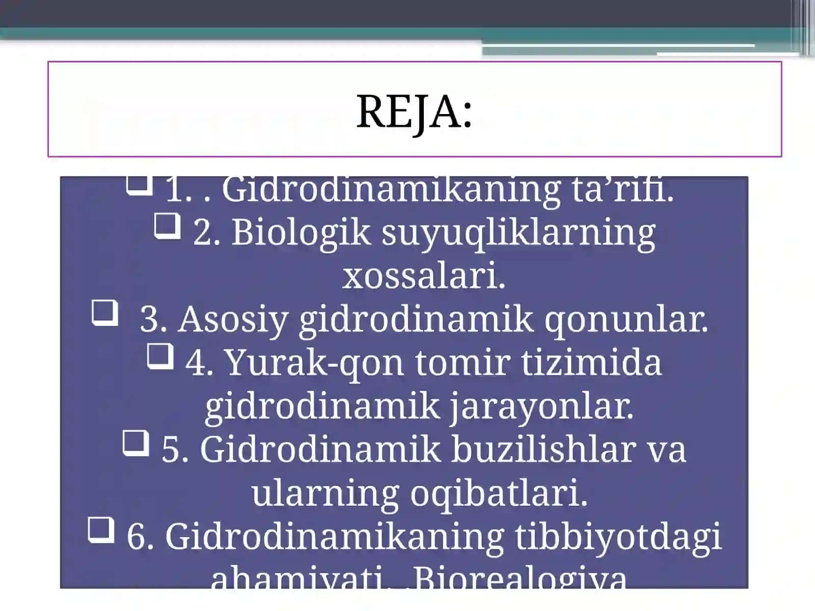 Gidrodinamika Biofizikasi 2