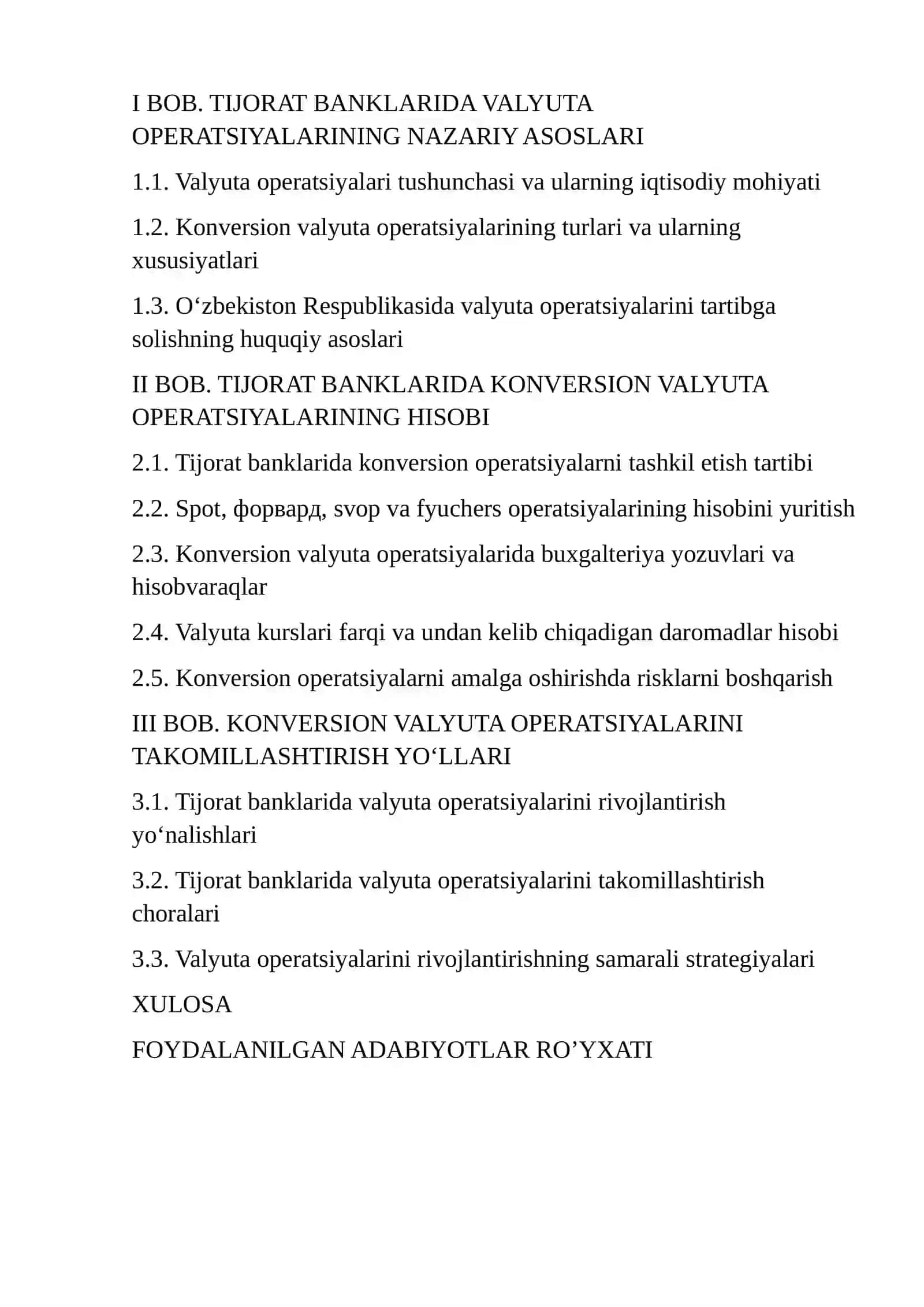 TIJORAT BANKLARIDA KONVERSION VALYUTA OPERATSIYALARI HISOBI 2