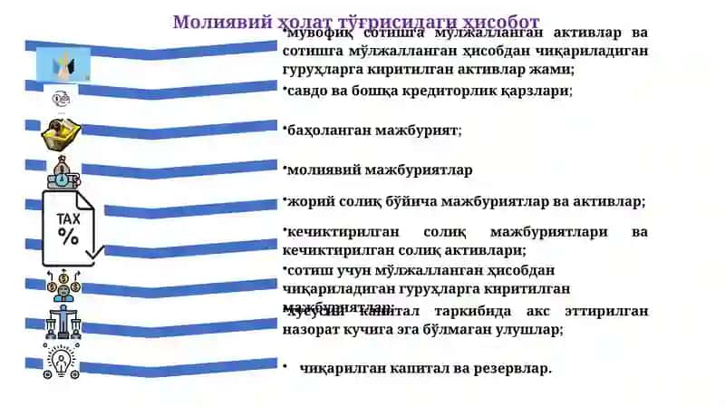 Молиявий ҳолат тўғрисидаги ҳисобот 2