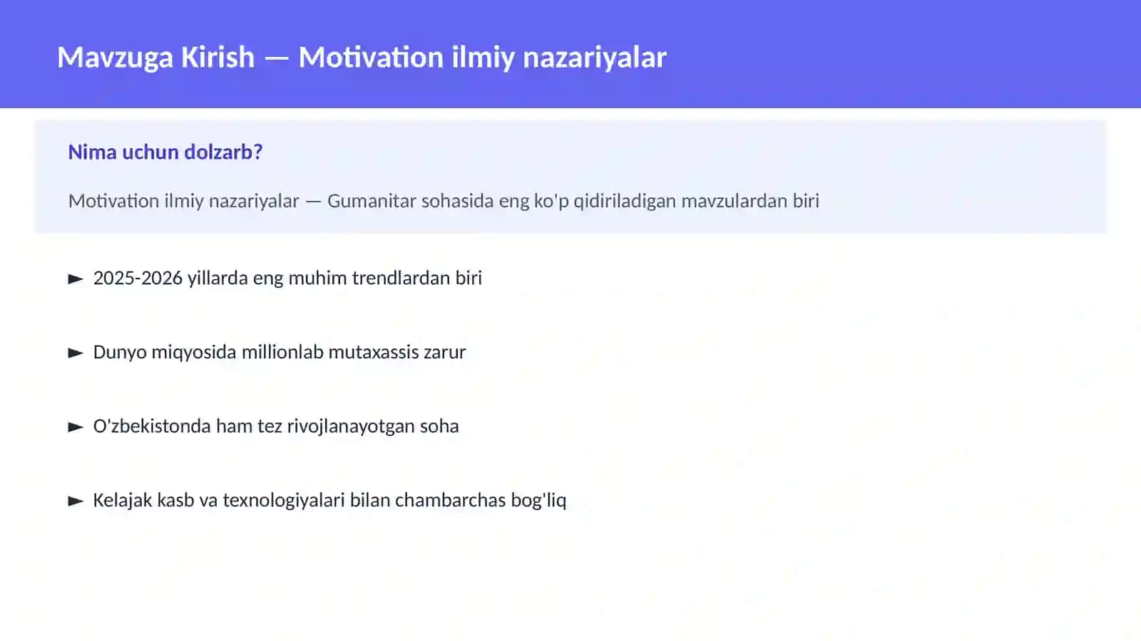 Motivation ilmiy nazariyalar 2
