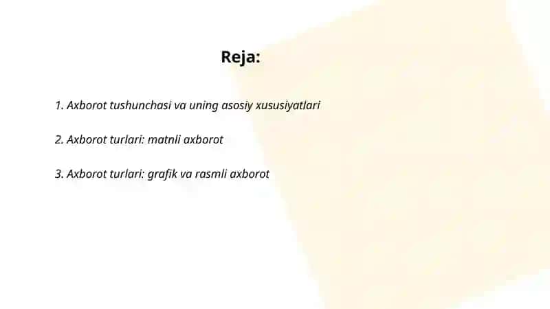 Axborot va uning turlari 2