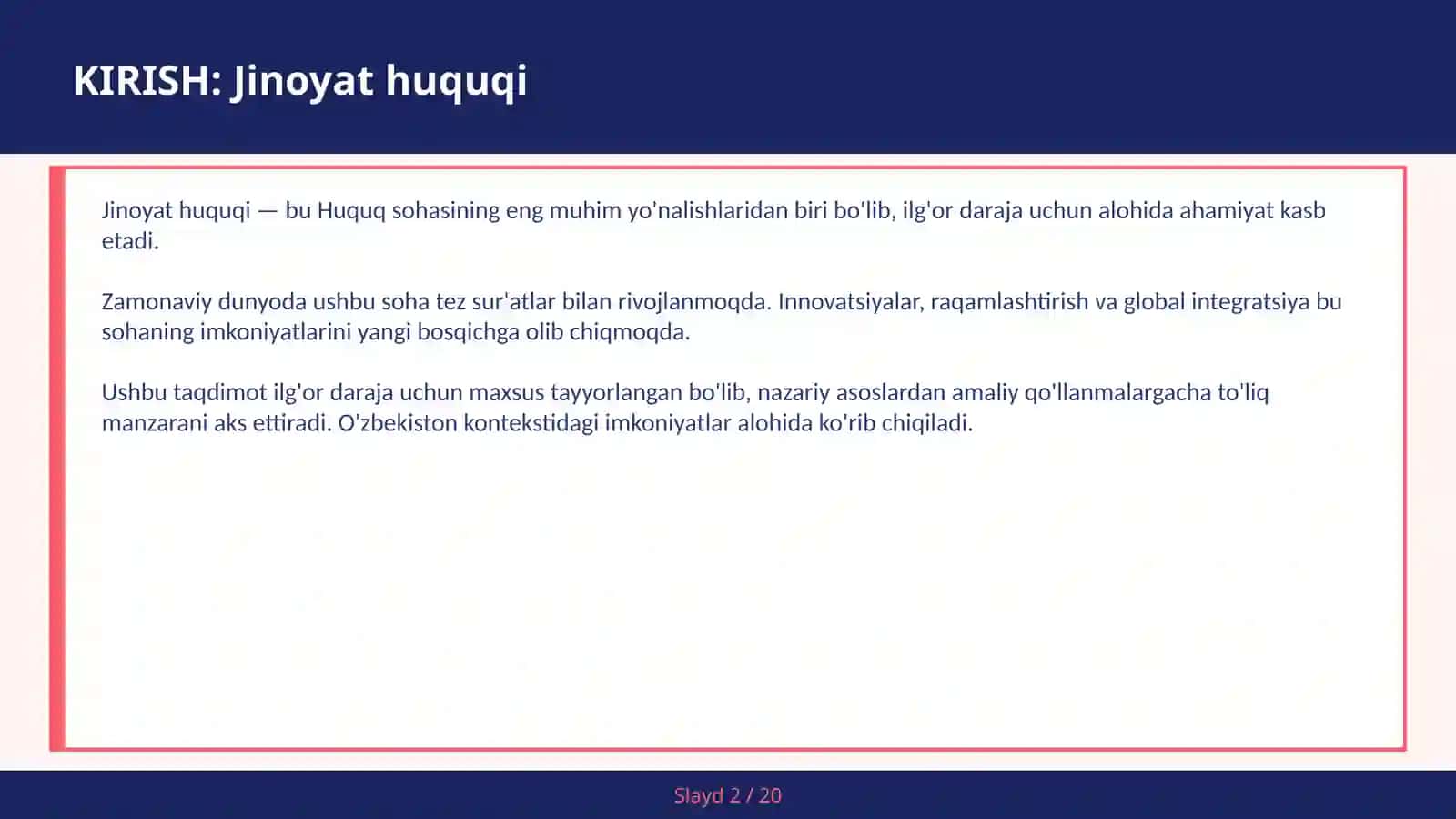 Jinoyat huquqi 2