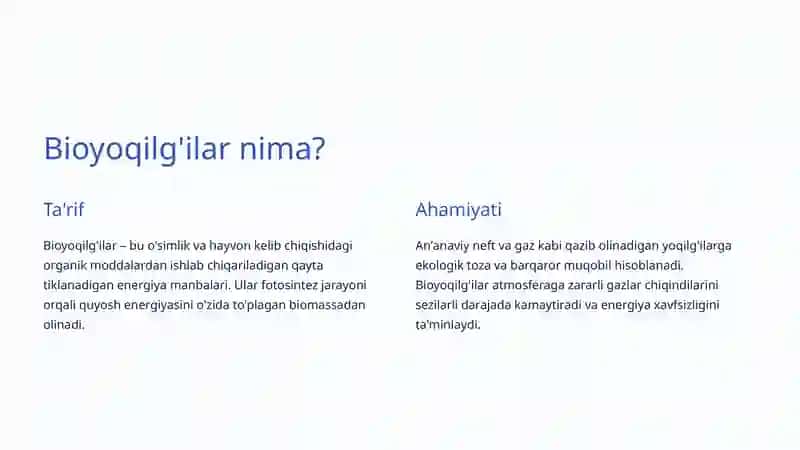 Bioyoqilg'ilar: Kelajak Energiya Manbai 2
