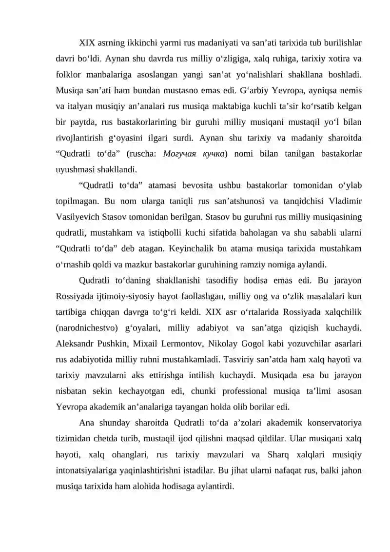 QUDRATLI TO‘DA VA RUS MUSIQA 2