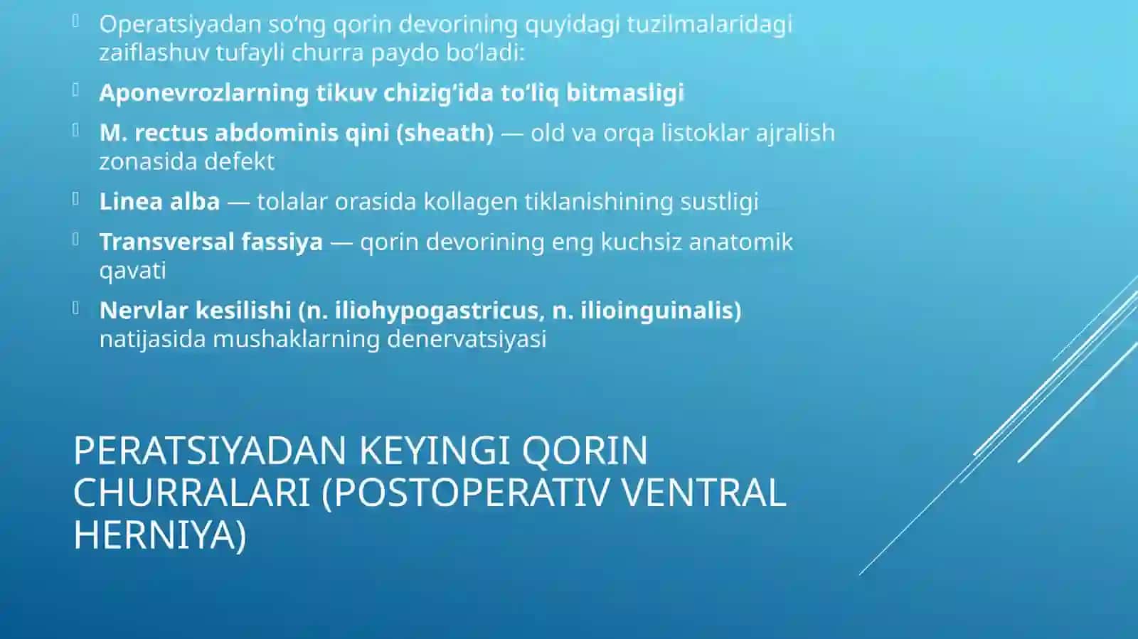 Operatsiyadan keyin qorin chirralari 2
