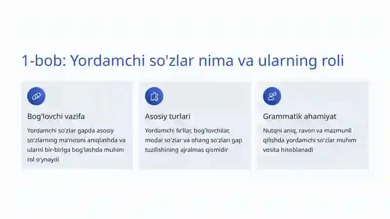 Yordamchi so'zlar va gap strukturası 2