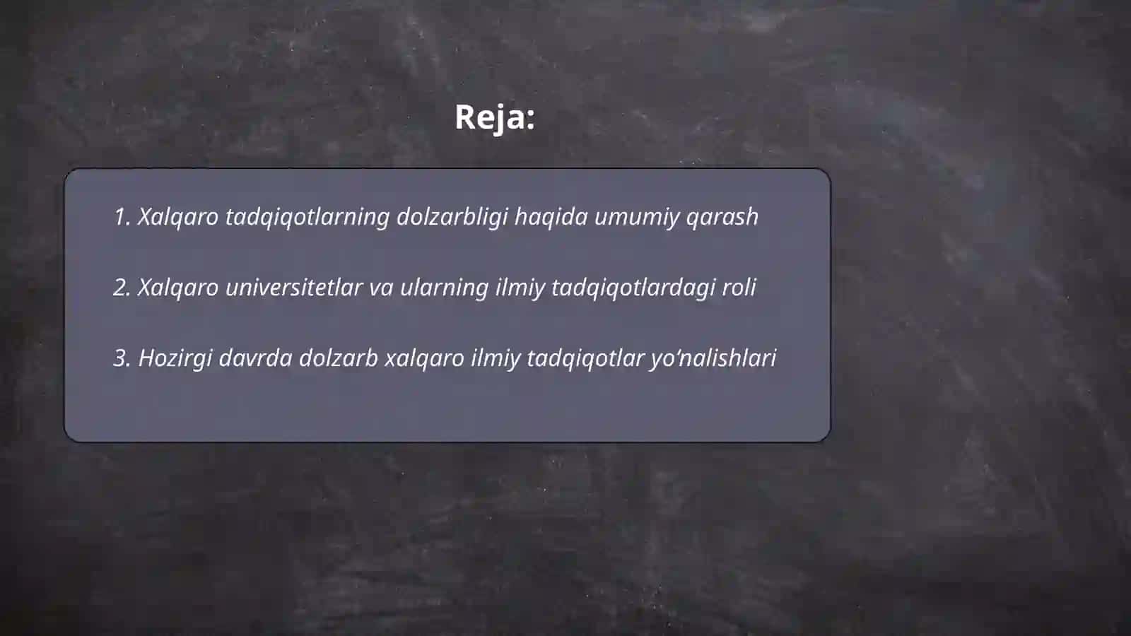 Xalqaro tadqiqotlarning dolzarbligi 2