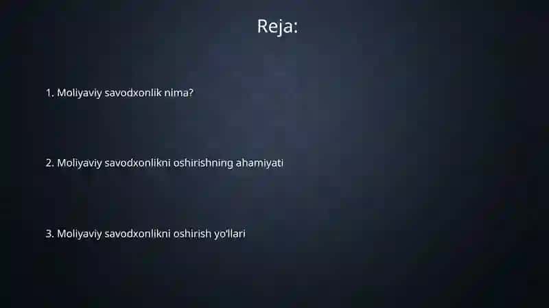 Moliyaviy savodxonlik 2