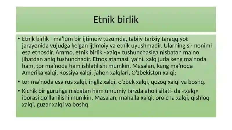 ETNOGENEZ VA ETNIK TARIX MASALALARI 2