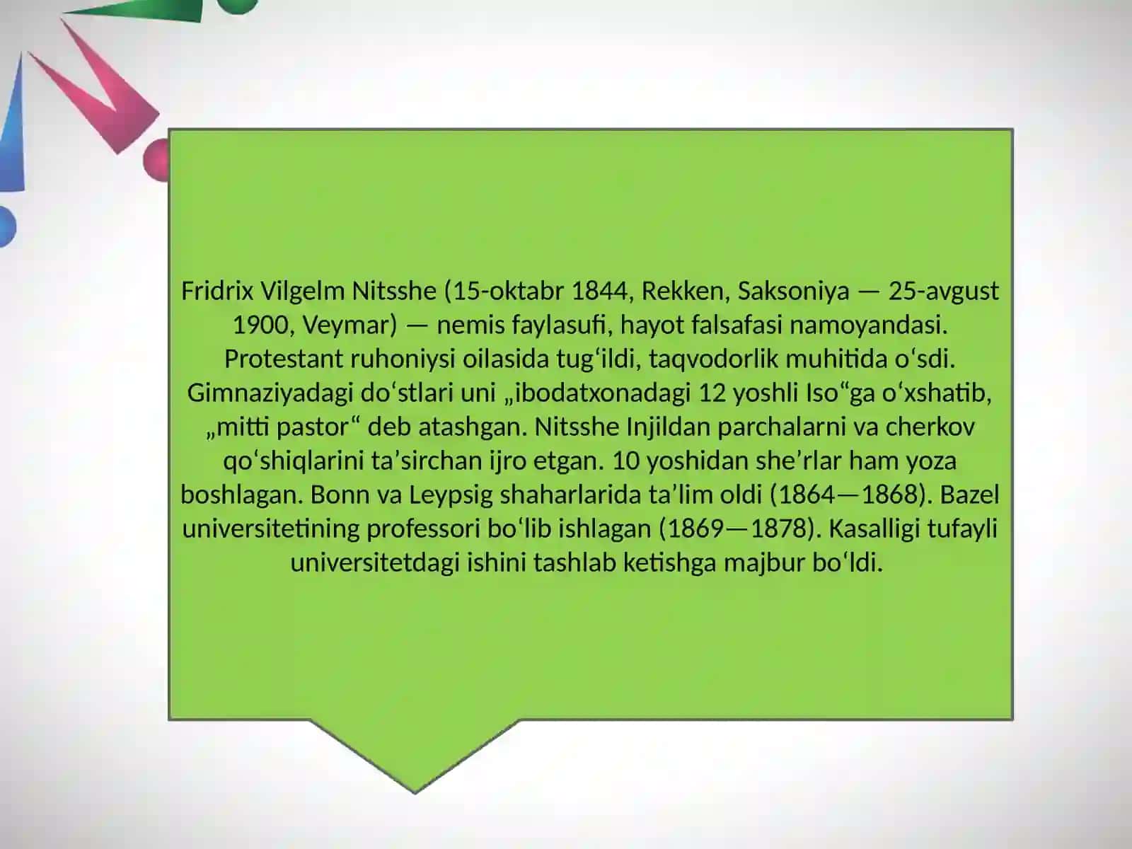 Fridrix Nitsshe falsafasi 2