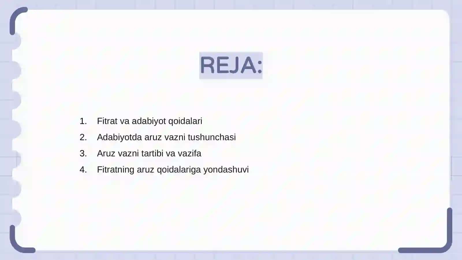 Fitratning "Adabiyot qoidalari" asarida aruz vazni 2