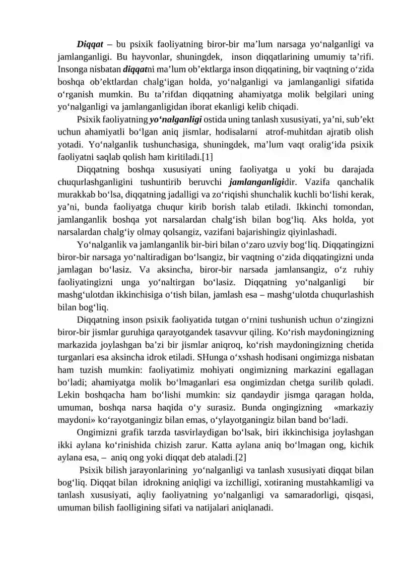 Sodda psixik jarayonlar 2