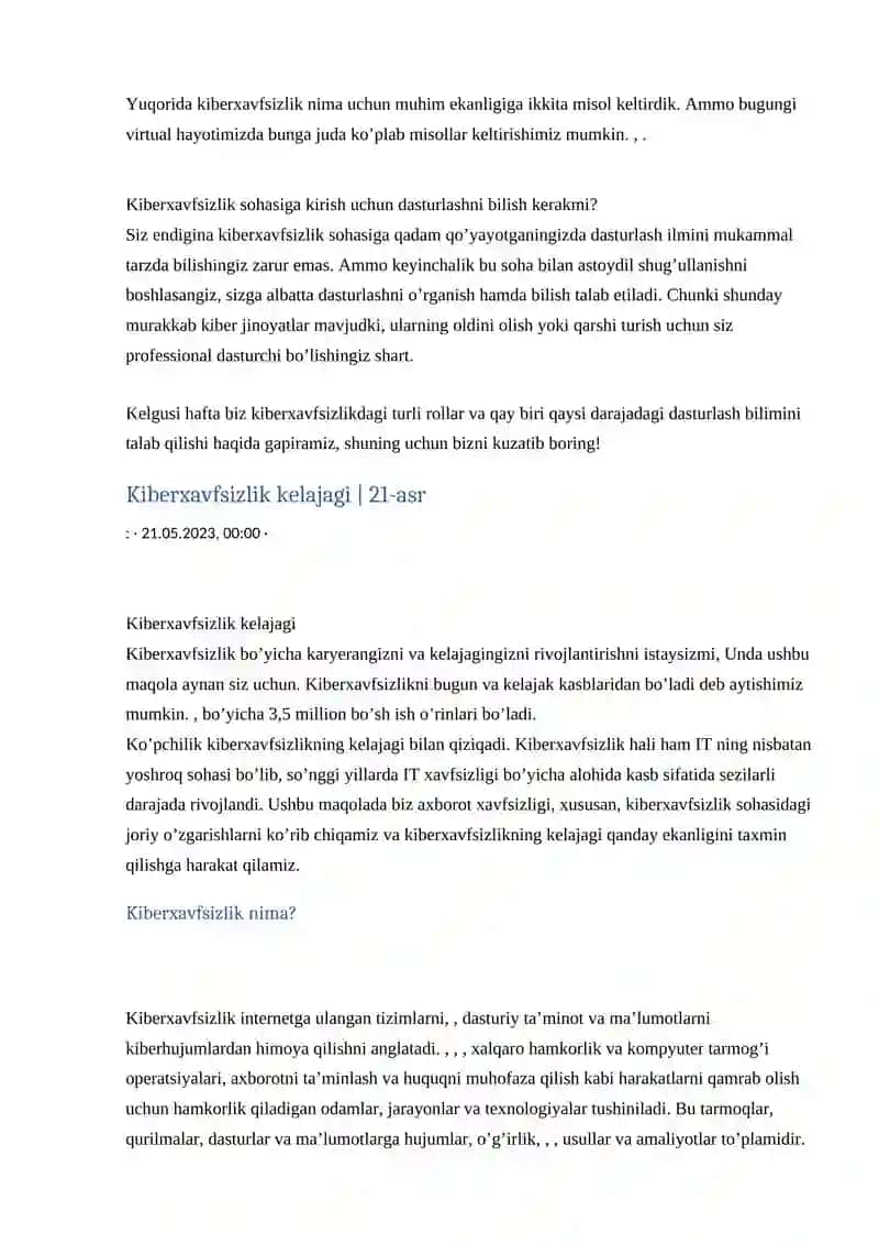 Kiberxavfsizlik muammolari va ularni hal etish usullari 2