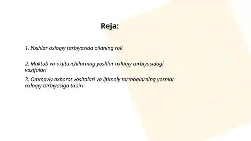 Yoshlar axloqiy tarbiyasi 2