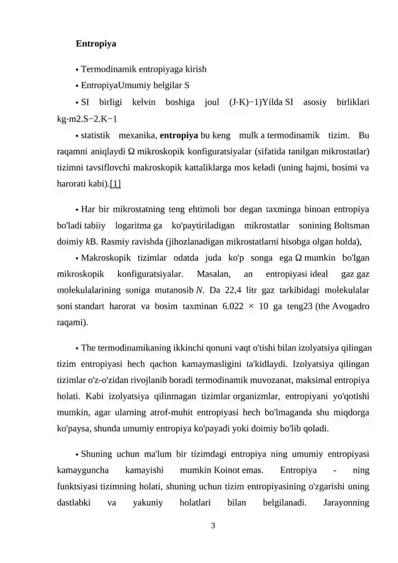 Entropiya va Dissipativ Strukturalar 2
