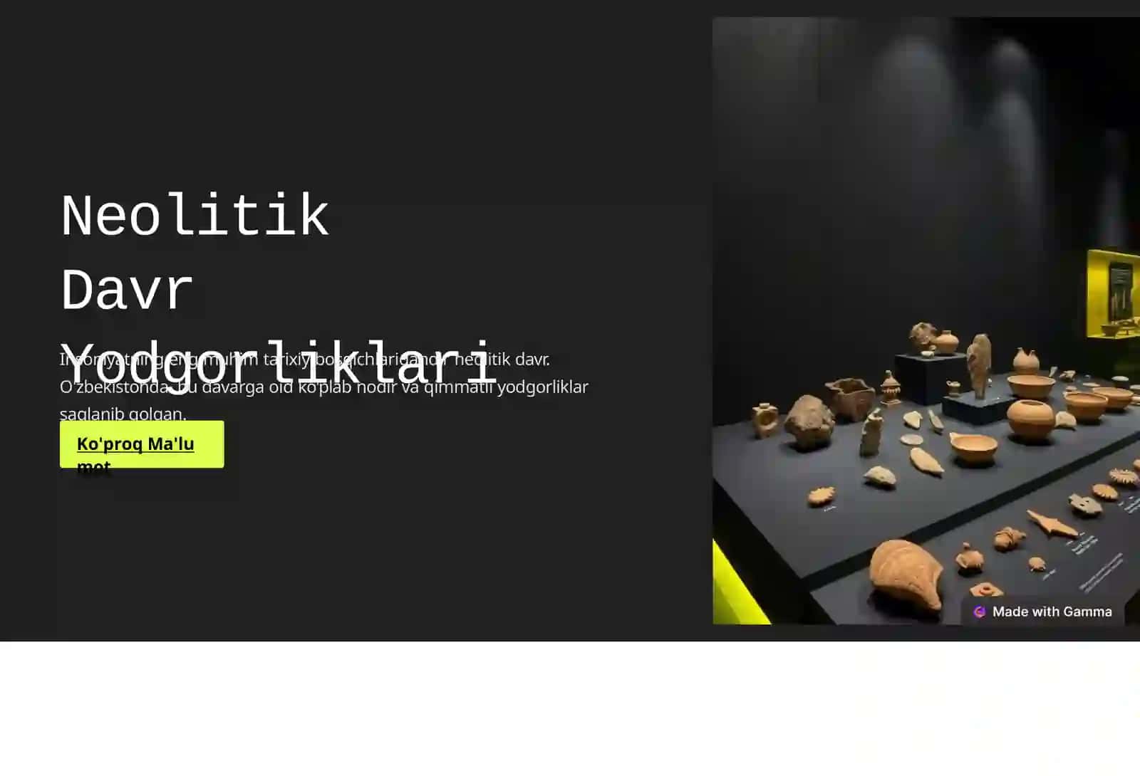 Neolitik Davrning Yodgorliklari 2