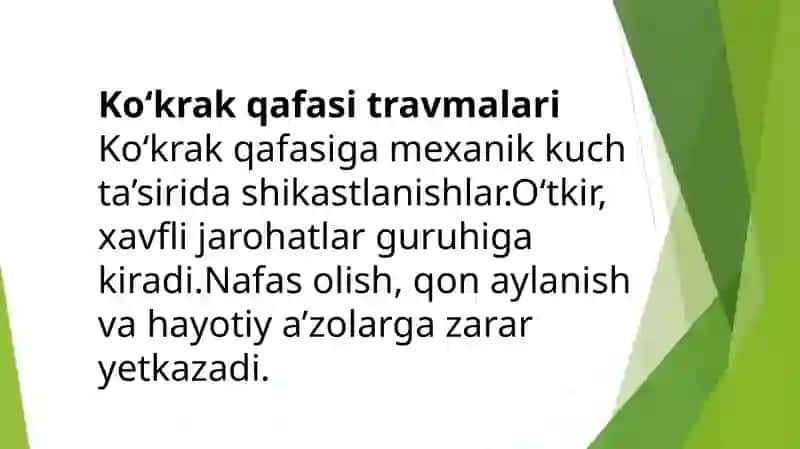 Koʻkrak qafasi travmalari 2