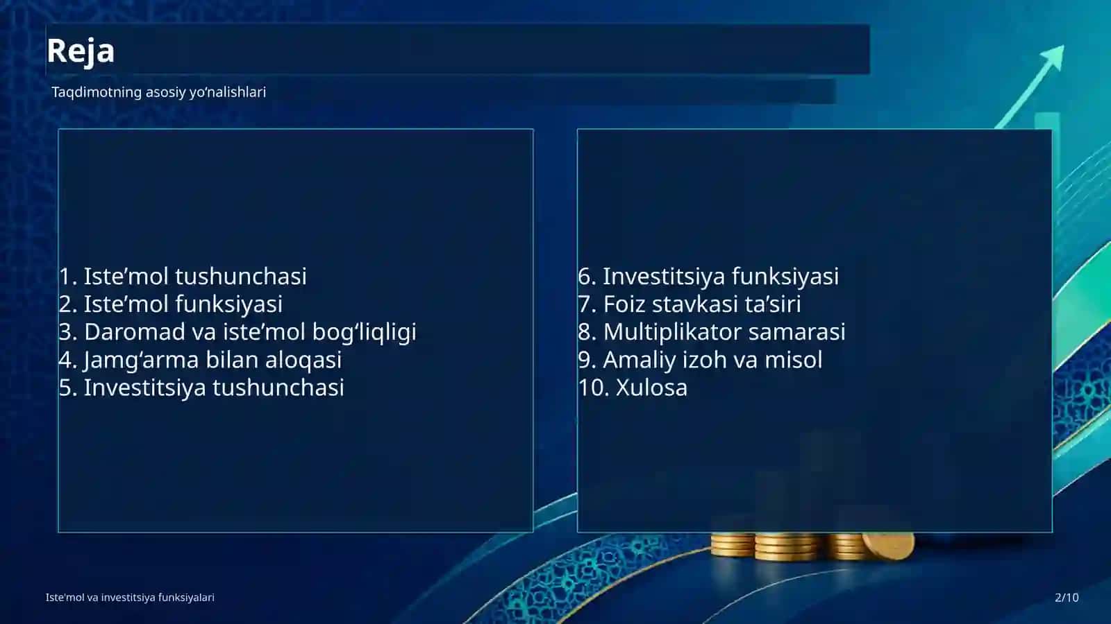 Iste'mol va investitsiya funksiyalari 2