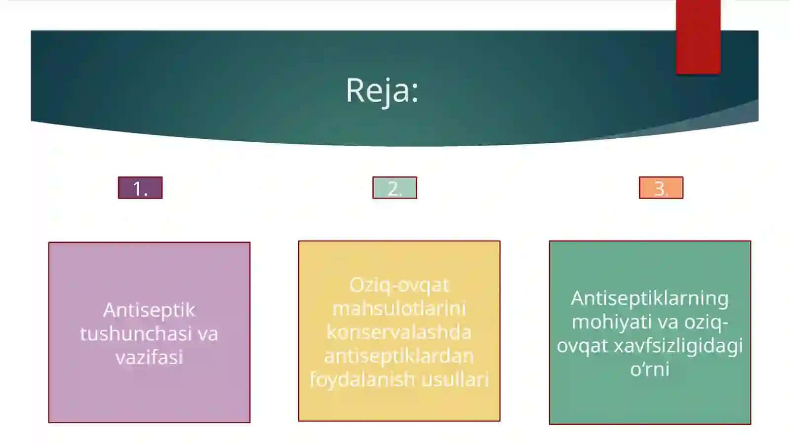 Antiseptiklarni oziq-ovqat mahsulotlarini konservalashda ahamiyati 2