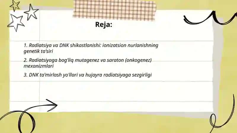 Radiatsiya va DNK shikastlanishi 2