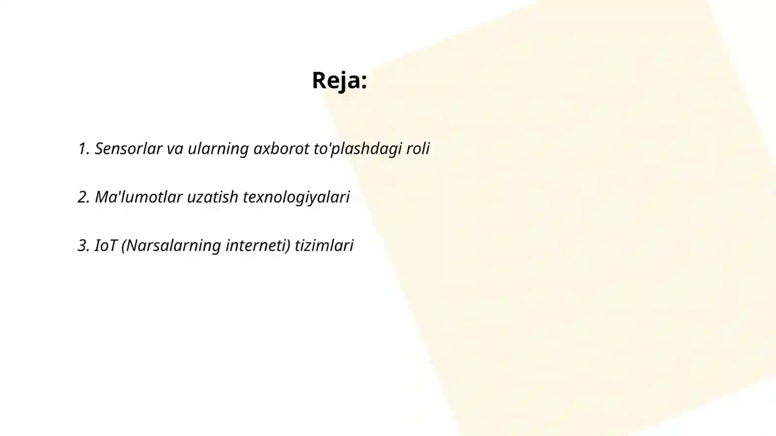 Sensorlar va ularning axborot to'plashdagi roli 2