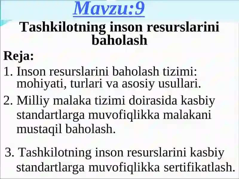 MENEJMENTASOSLARI INSON RESURSLARINI BOSHQARISH 2