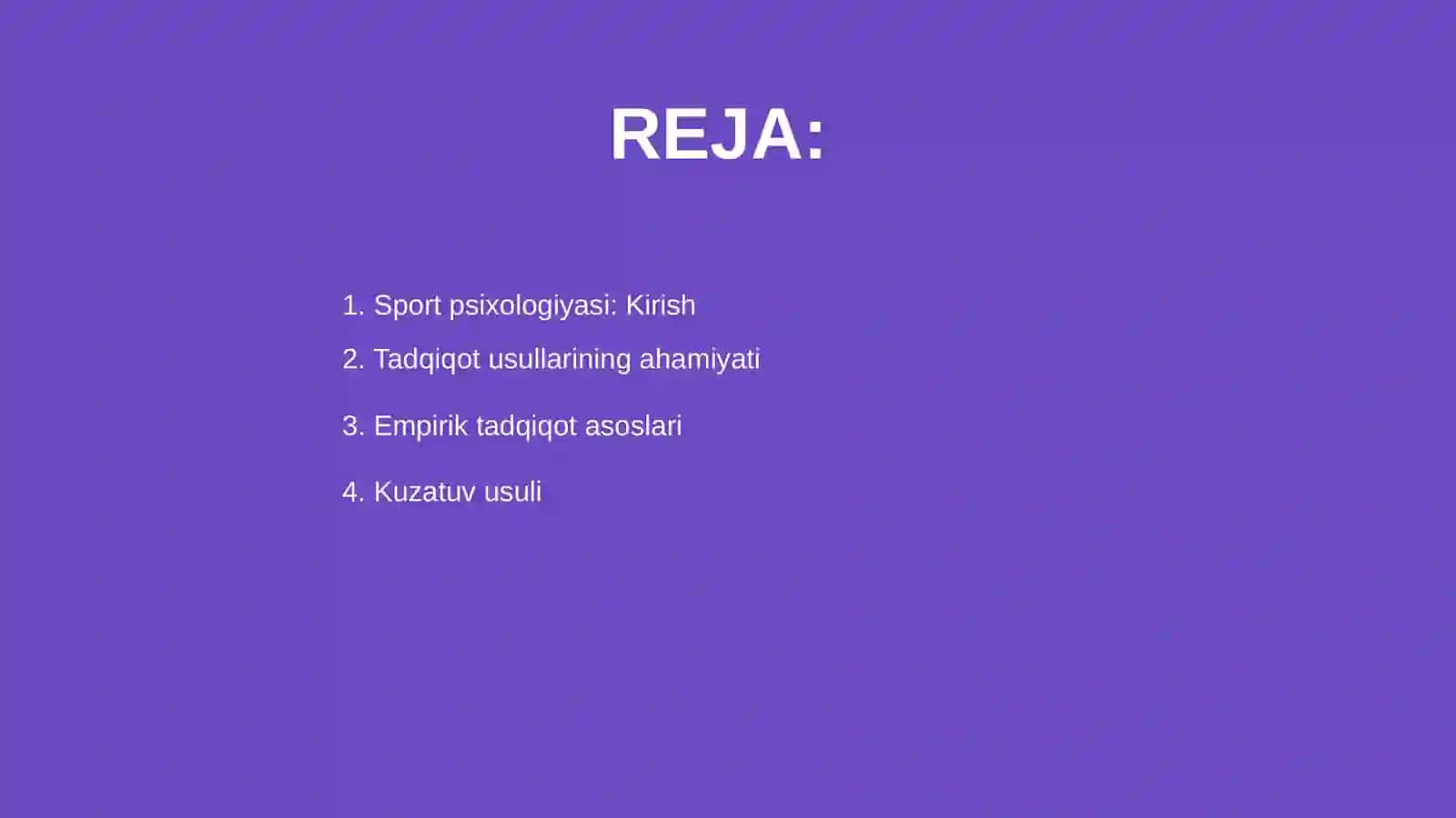 Sport psixologiyasining tadqiqot usullari 2