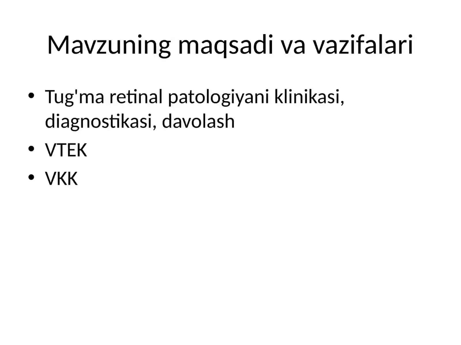 Tug'maretinal patologiya klinikasi, diagnostikasi, davolash 2